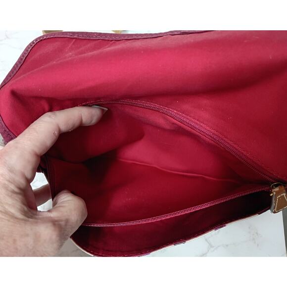 FOSSIL Womens Crossbody Handbag Purse Multicolor Floral PVC Coated Canvas - Picture 3 of 5